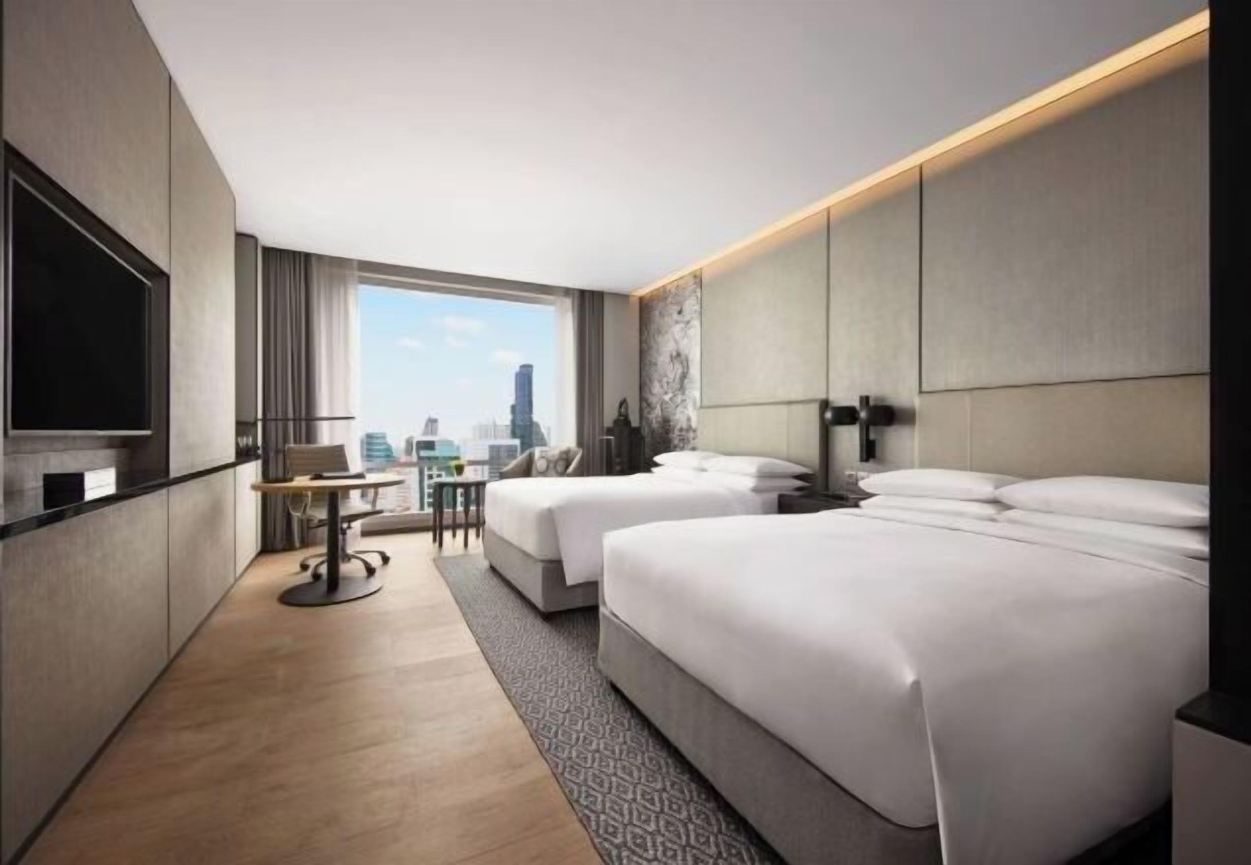 Pillow-top beds, minibar, in-room safe, desk