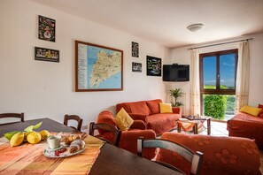 Tv, dvd-spelare, ett bordtennisbord och en stereo