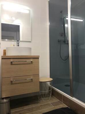 Shower, hair dryer