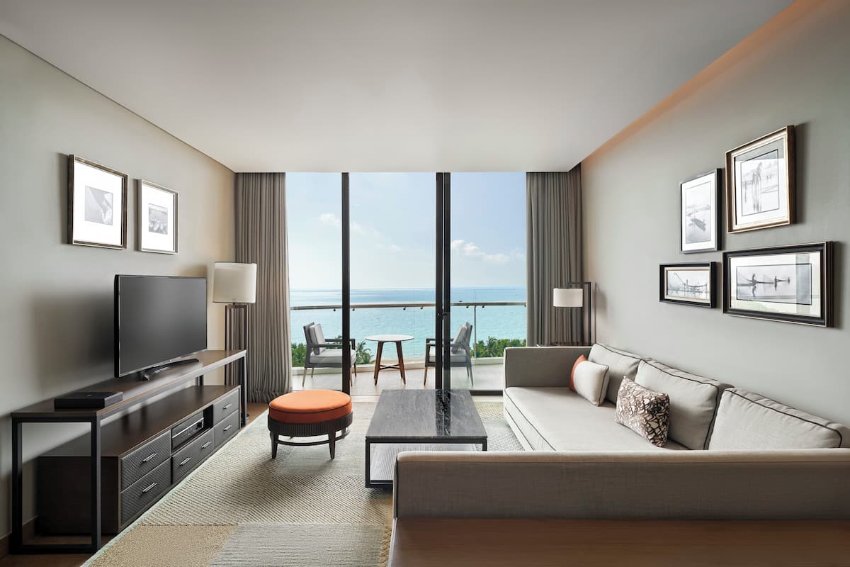 Chambre, 2 chambres, vue océan (Residence) | Draps italiens Frette, literie de qualité supérieure