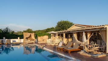 Seasonal outdoor pool, open 9:00 AM to 7:00 PM, free pool cabanas