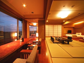 Japanese Western Style Suite with Open-air Bath (6F) | In-room safe, desk, laptop workspace, iron/ironing board