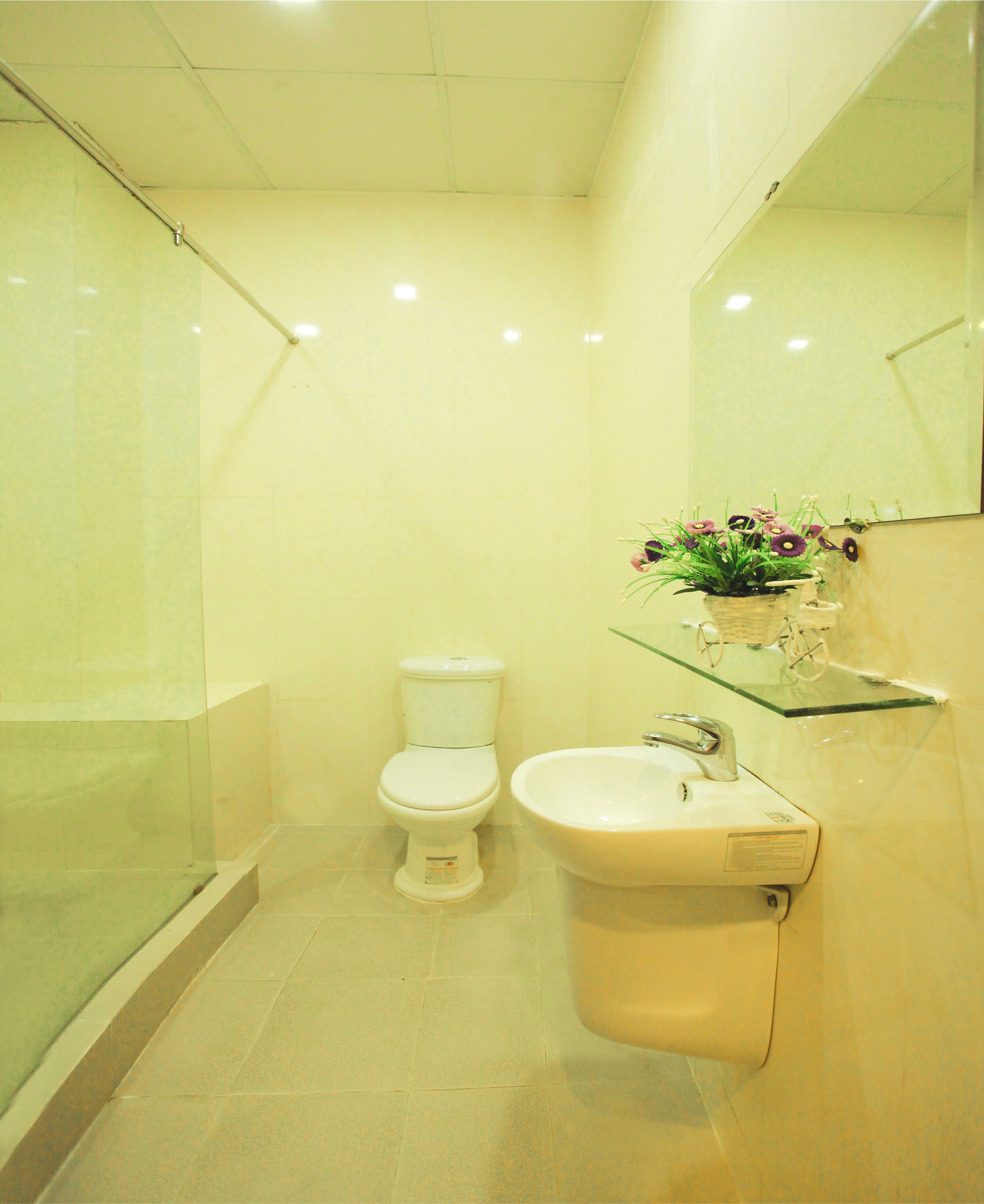 shower, free toiletries, hair dryer, slippers