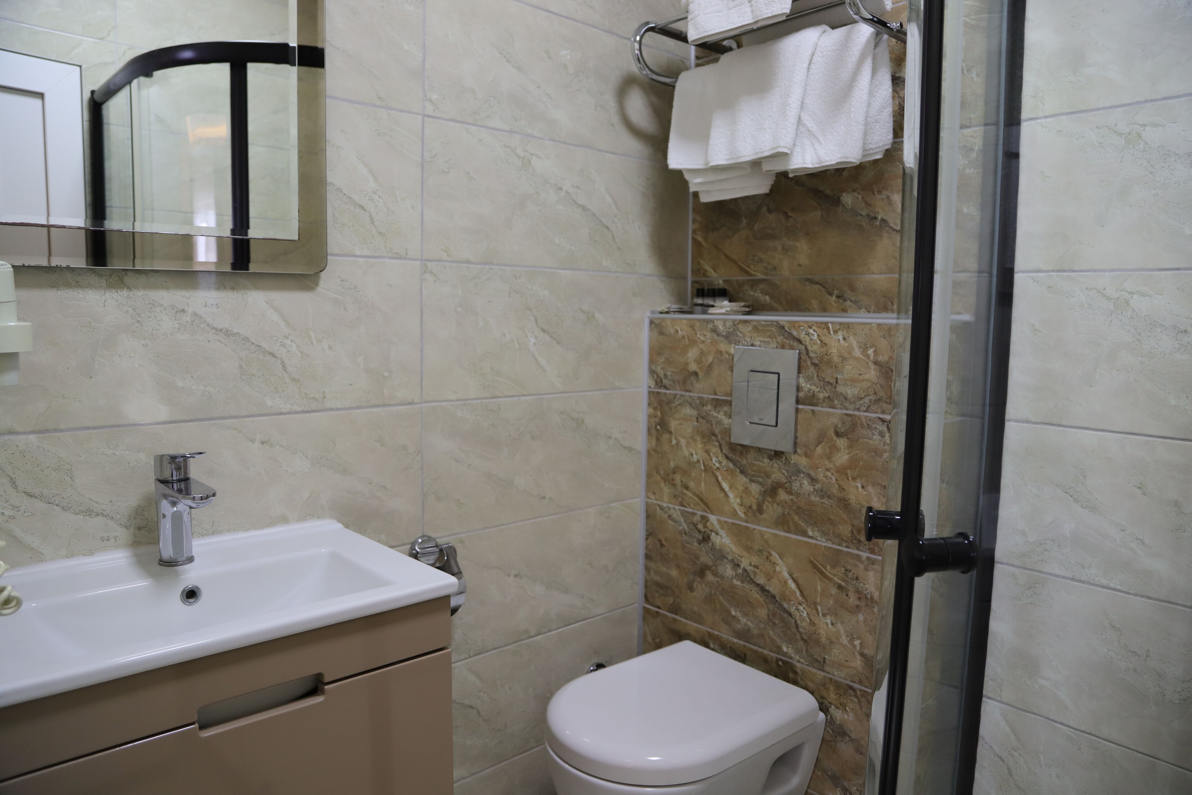 comfort room | bathroom | shower, free toiletries, hair dryer, slippers