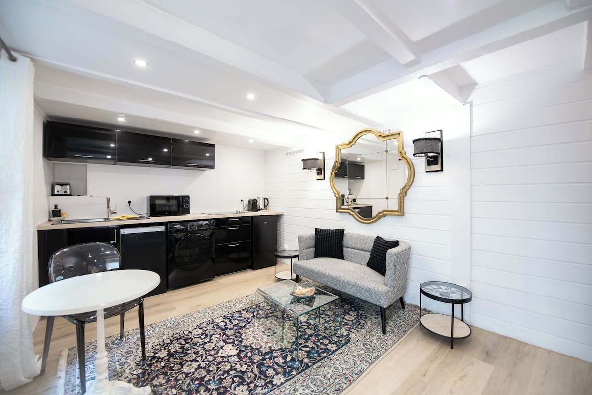 suite le saxe | private kitchen | fridge, microwave, stovetop, dishwasher