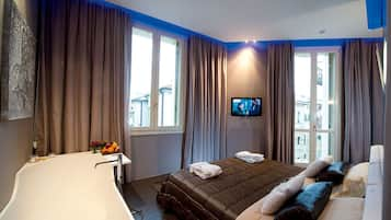 Luxury Suite, 1 Bedroom, Balcony | Frette Italian sheets, premium bedding, down duvets, memory-foam beds