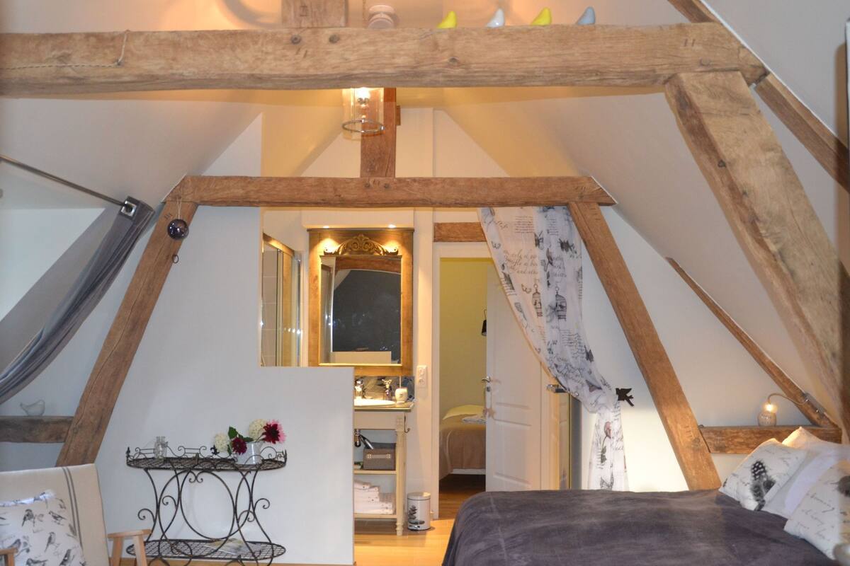 Suite Confort, salle de bains attenante, vue jardin (2 Chambres)