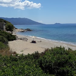 On the beach, free beach cabanas, sun loungers, beach umbrellas