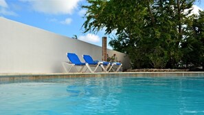 Outdoor pool, sun loungers - Parrot Villa (Oranjestad)