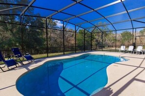 House, 6 Bedrooms, Private Pool | Terrace/patio - 6 bed House with Gameroom in Garage (Kissimmee)