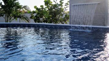 Outdoor pool, pool loungers