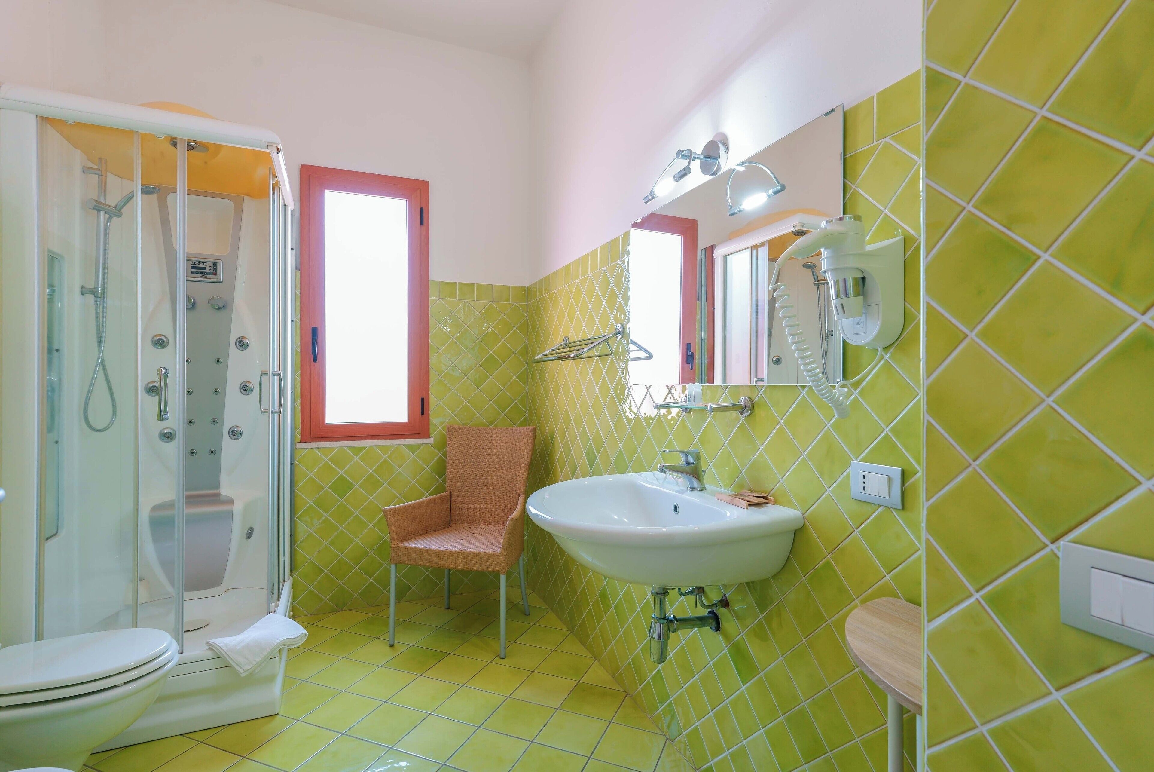 family double or twin room, garden view, garden area | bathroom | shower, free toiletries, hair dryer, towels