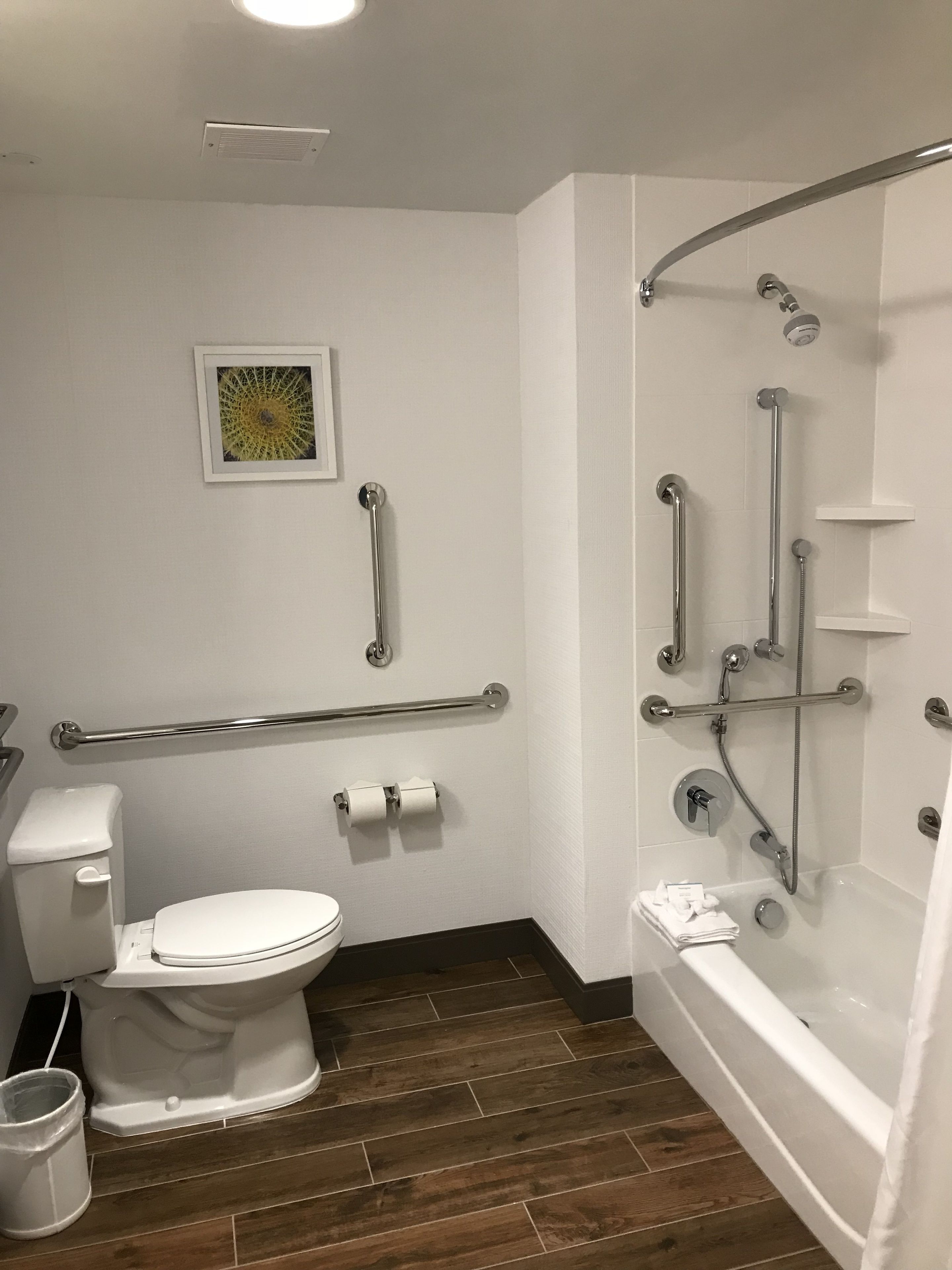 Un baño con inodoro, bidé y ducha.