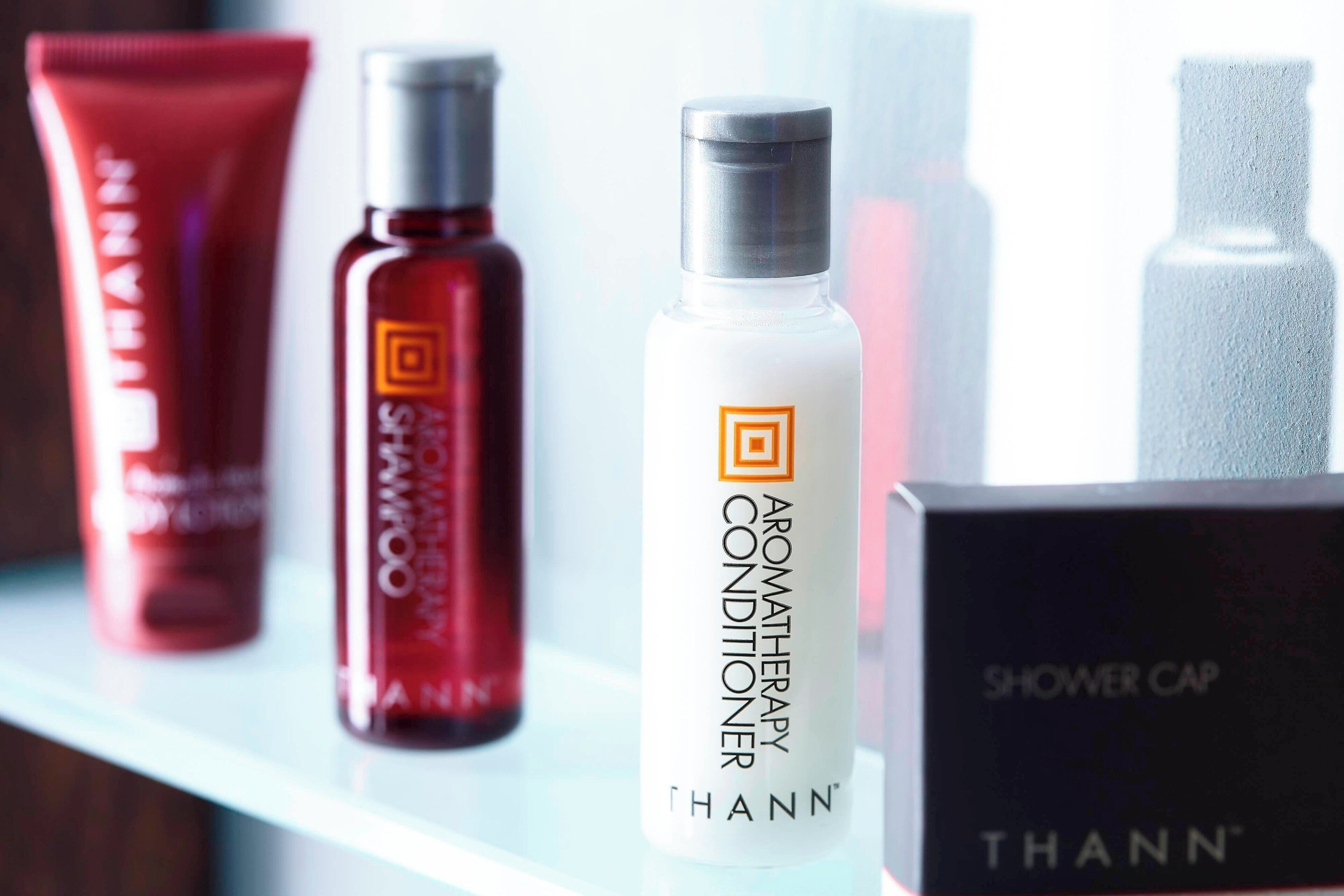 free toiletries, hair dryer, towels