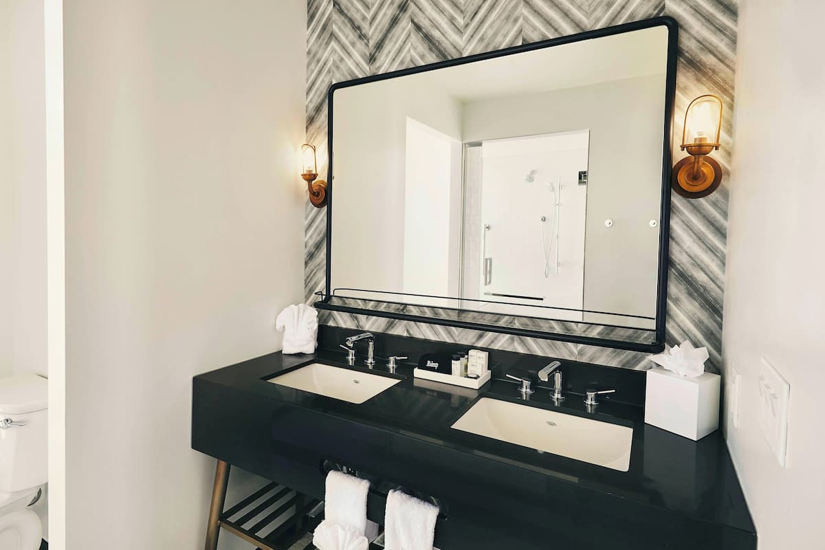 free toiletries, hair dryer, bathrobes, slippers