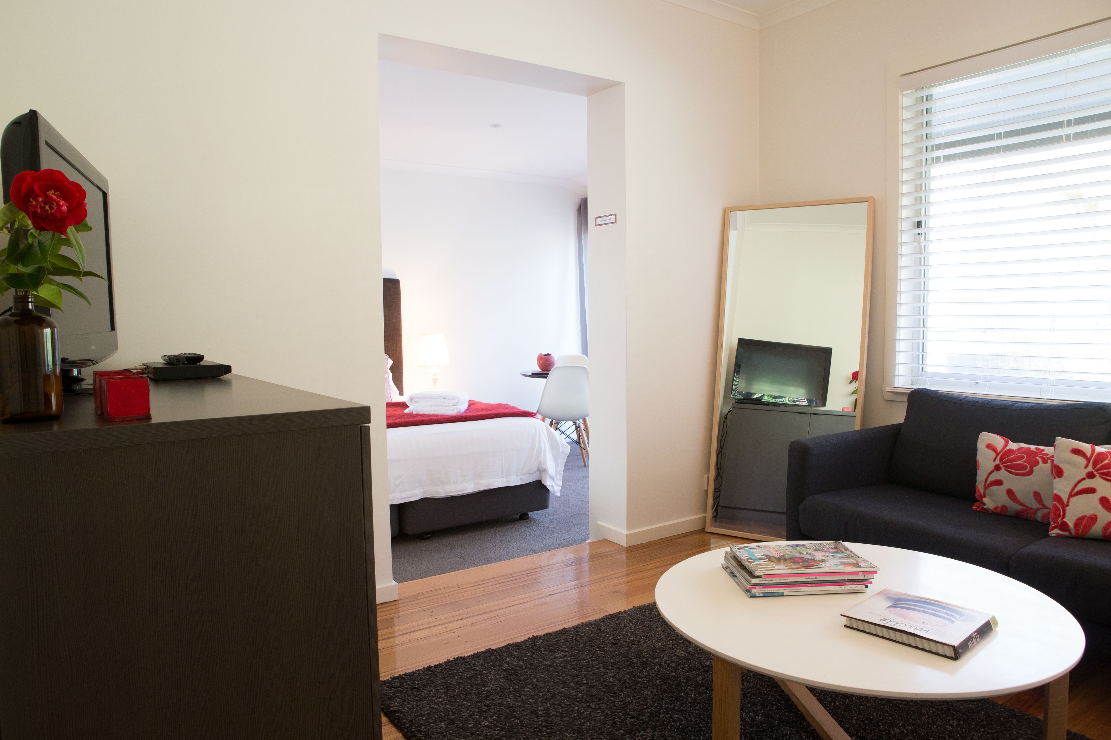 studio | living area | flat-screen tv, dvd player