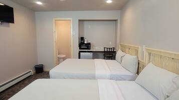 Room #5 | Desk, bed sheets