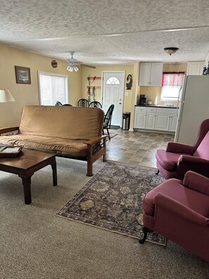 Smart TV, DVD player, books, stereo