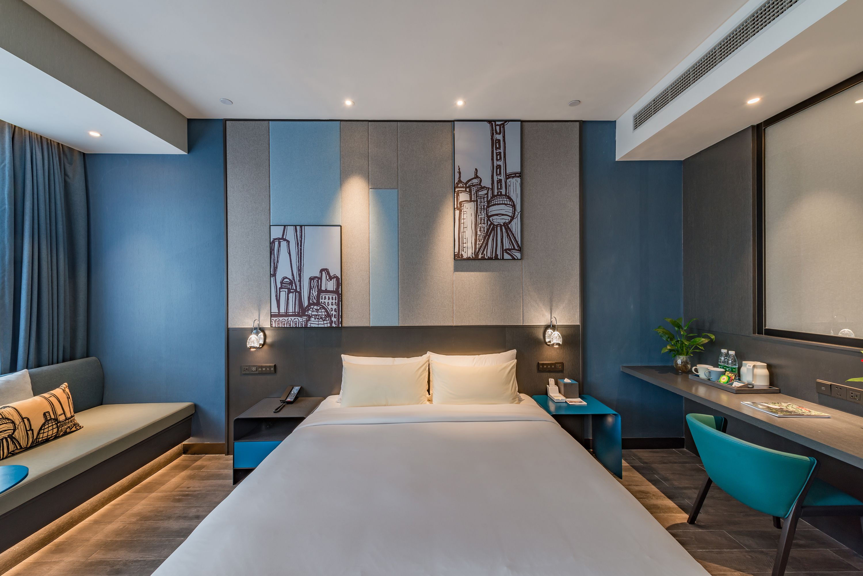 yiting family suite | premium bedding, down duvets, pillow-top beds, minibar