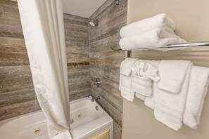 Combined shower/tub, hair dryer