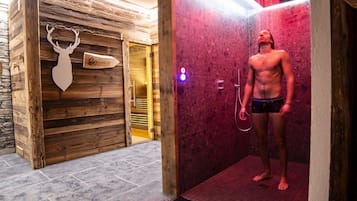 Sauna, hot tub, steam room, hot stone massages, sports massages
