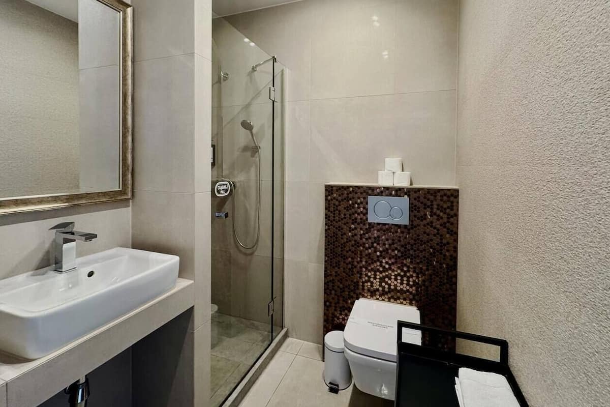 Premium Studio, 1 King Bed with Sofa bed, Kitchenette, City View | Bathroom
