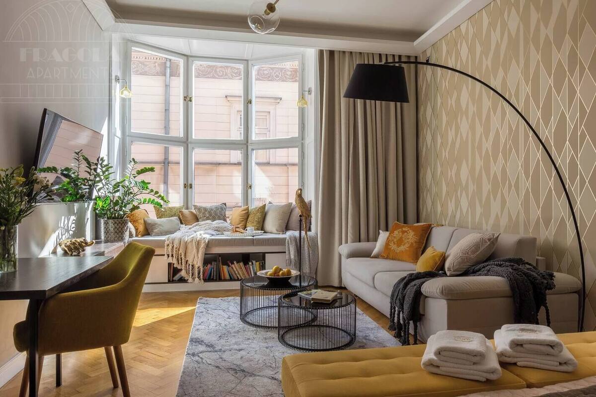 Studio – executive, 1 queensize-seng med sovesofa, tekjøkken, byutsikt | Oppholdsrom