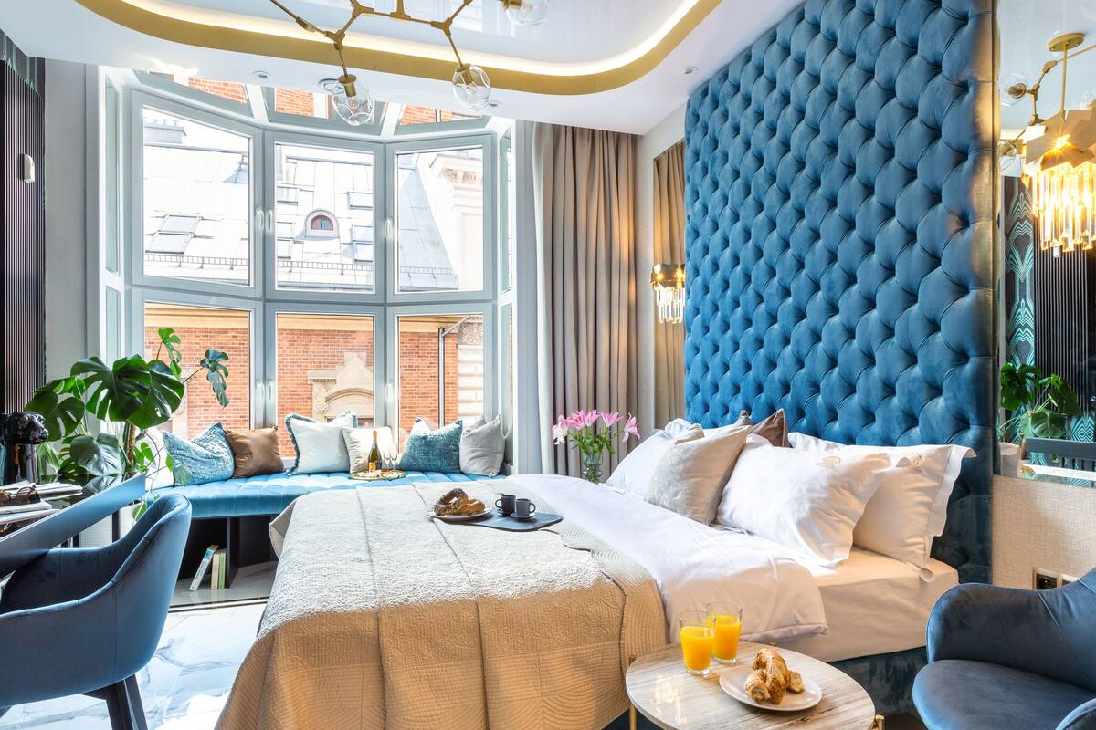 Suíte estúdio superluxo, 1 cama King, para não fumantes, cozinha americana | Vista do quarto