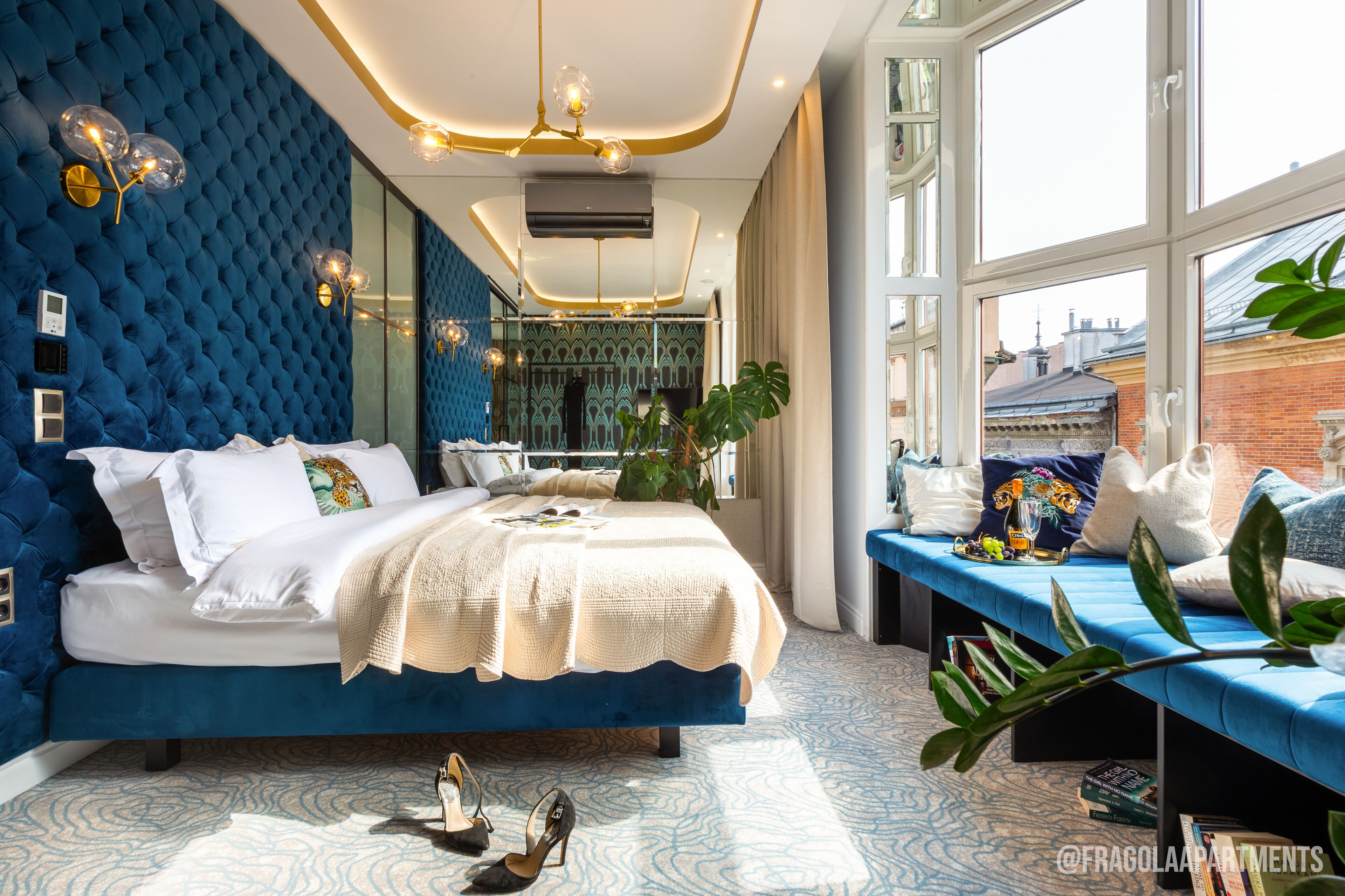 luxury apartment, 2 bedrooms, bathtub, city view | premium bedding, individually decorated, individually furnished, desk