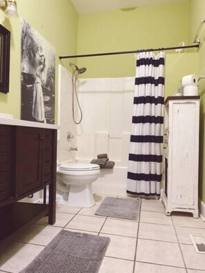 Room, Private Bathroom (Master Bedroom) | Bathroom | Combined shower/tub, hair dryer, towels, soap - Kathy's Place (Lexington)