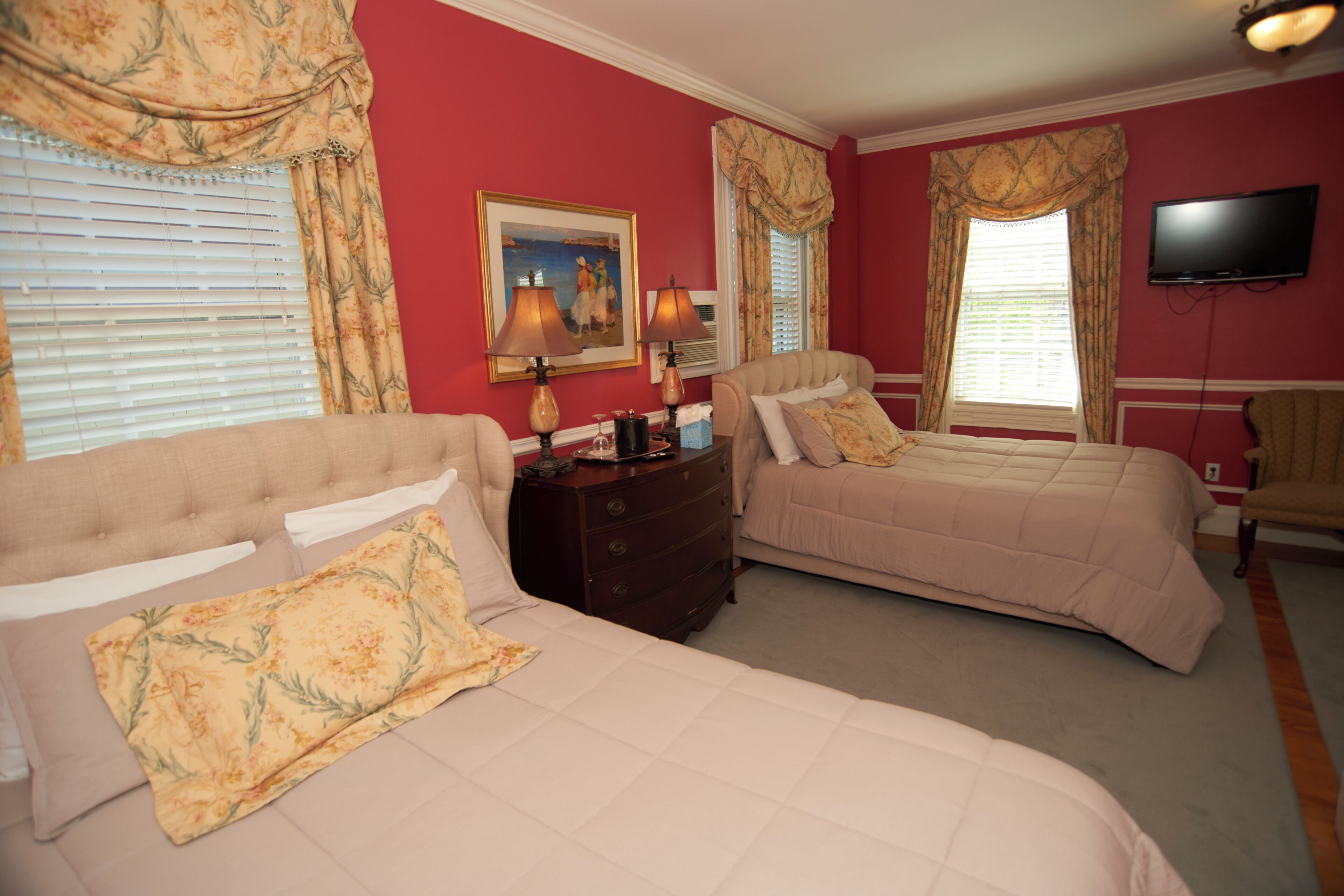 Deluxe Room, 2 Queen Beds | Iron/ironing board, bed sheets