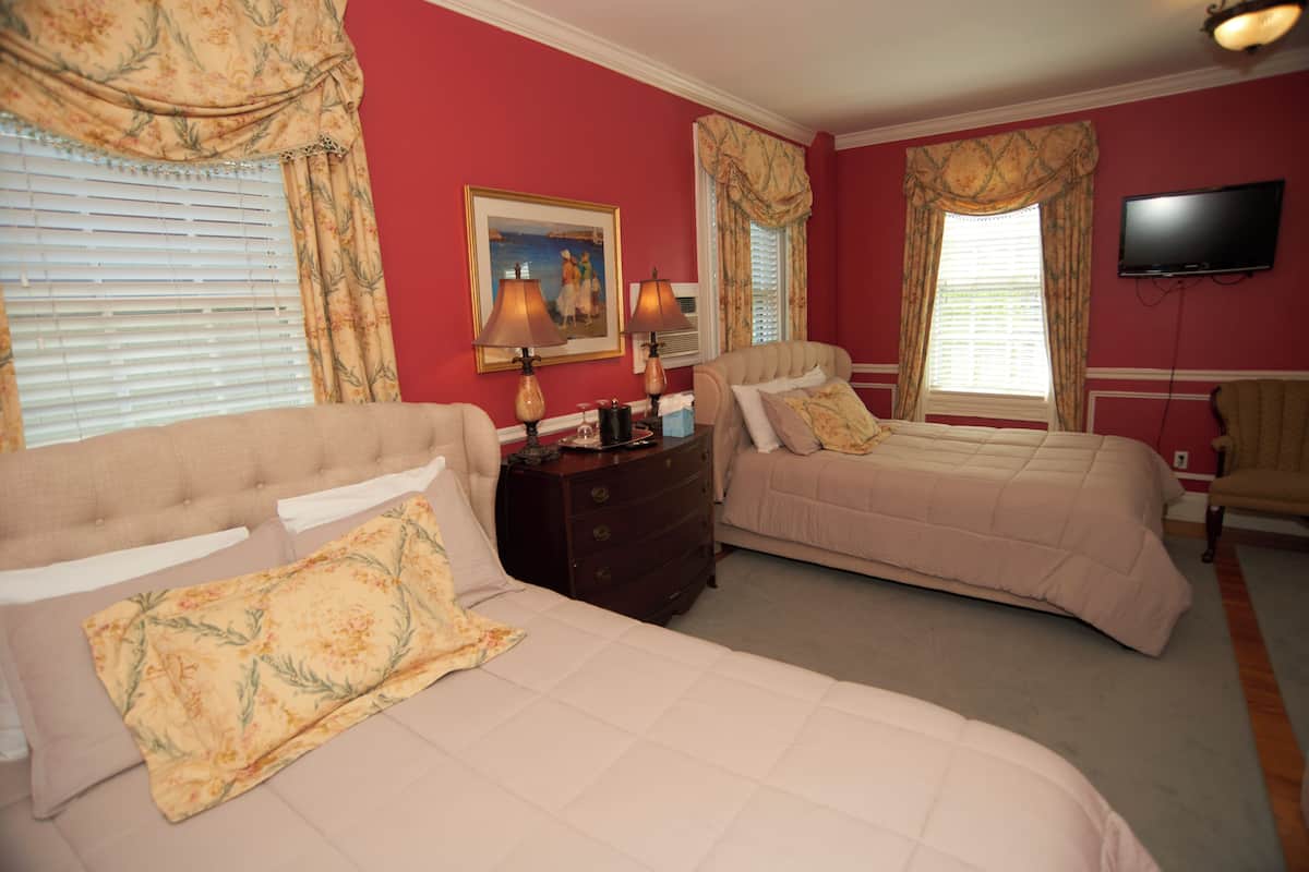 Deluxe Room, 2 Queen Beds | Iron/ironing board, bed sheets