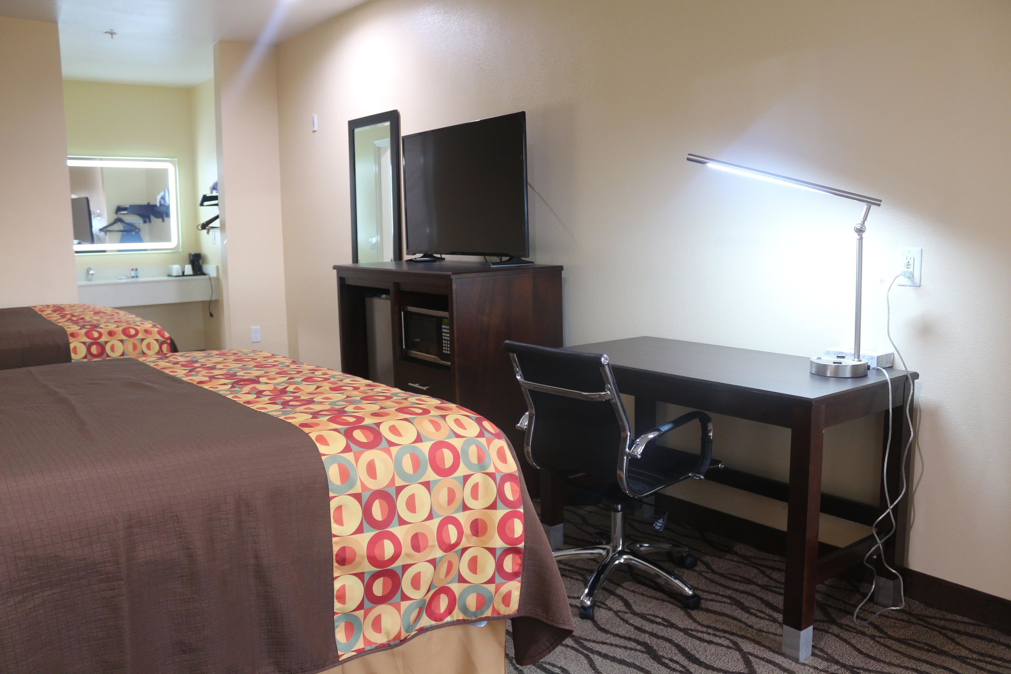 suite, 2 queen beds | premium bedding, desk, iron/ironing board, free wifi