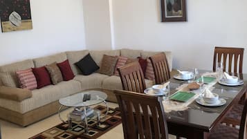 TV, DVD player, books