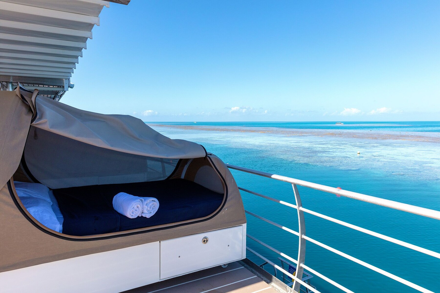 Swag with a Canopy on a Pontoon | Beach/ocean view