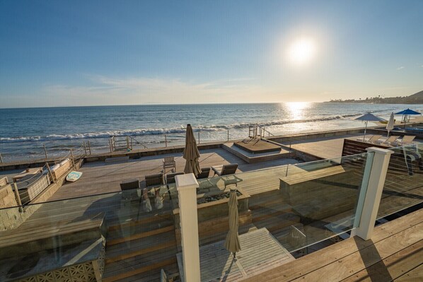 Terrace/patio - Luxury Oceanfront Beach House at Faria Beach - Summer Dates Still Available! (Ventura)