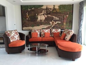 2 Bedroom Villa | Living area | 36-inch flat-screen TV with satellite channels, TV - Dwell At Chalong Hill (Chalong)