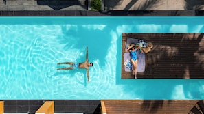 Outdoor pool, open 7:00 AM to midnight, sun loungers
