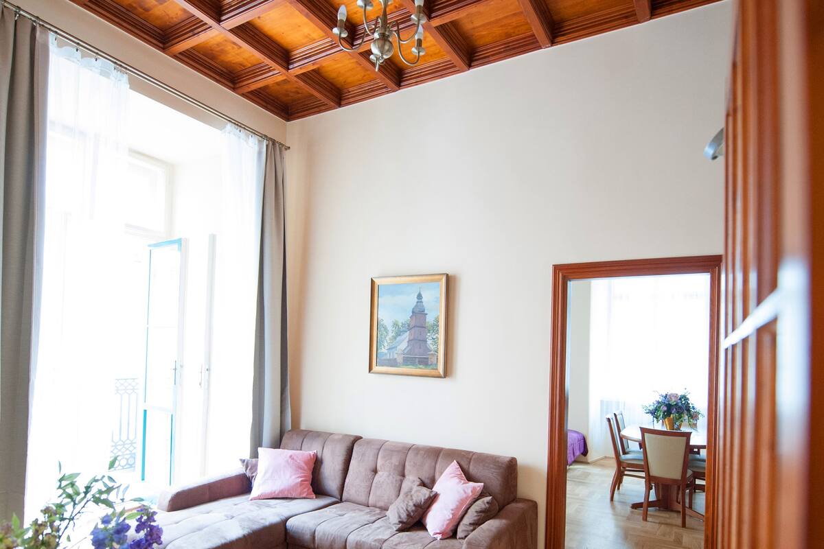Apartment, 1 Bedroom (BALCONY - B3; 1st Floor) | Living area | 32-inch flat-screen TV with satellite channels, Smart TV, Netflix