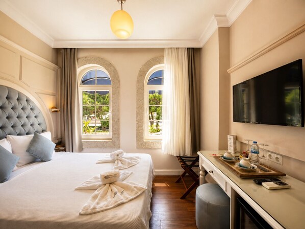 Ropa de cama de alta calidad y minibar