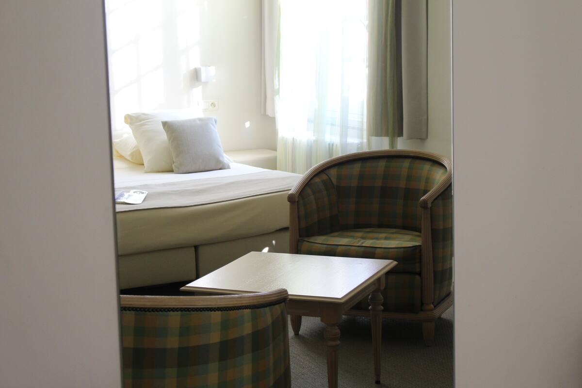 deluxe double room | desk, blackout curtains, soundproofing, iron/ironing board