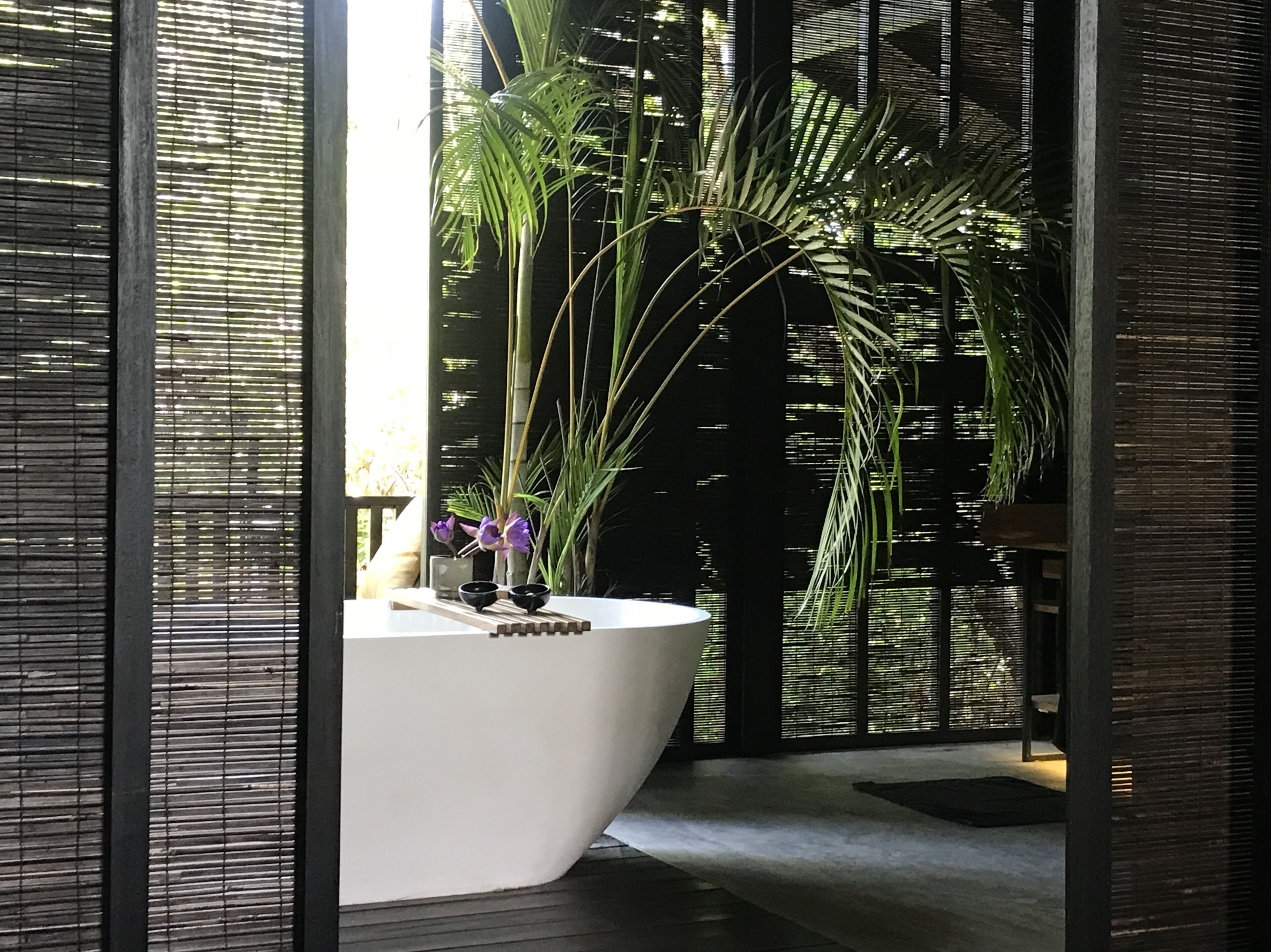 奢华平房, 1 张特大床, 花园景观, 湖畔 | 浴室 | 淋浴设施、大花洒淋浴喷头、免费洗浴用品、吹风机