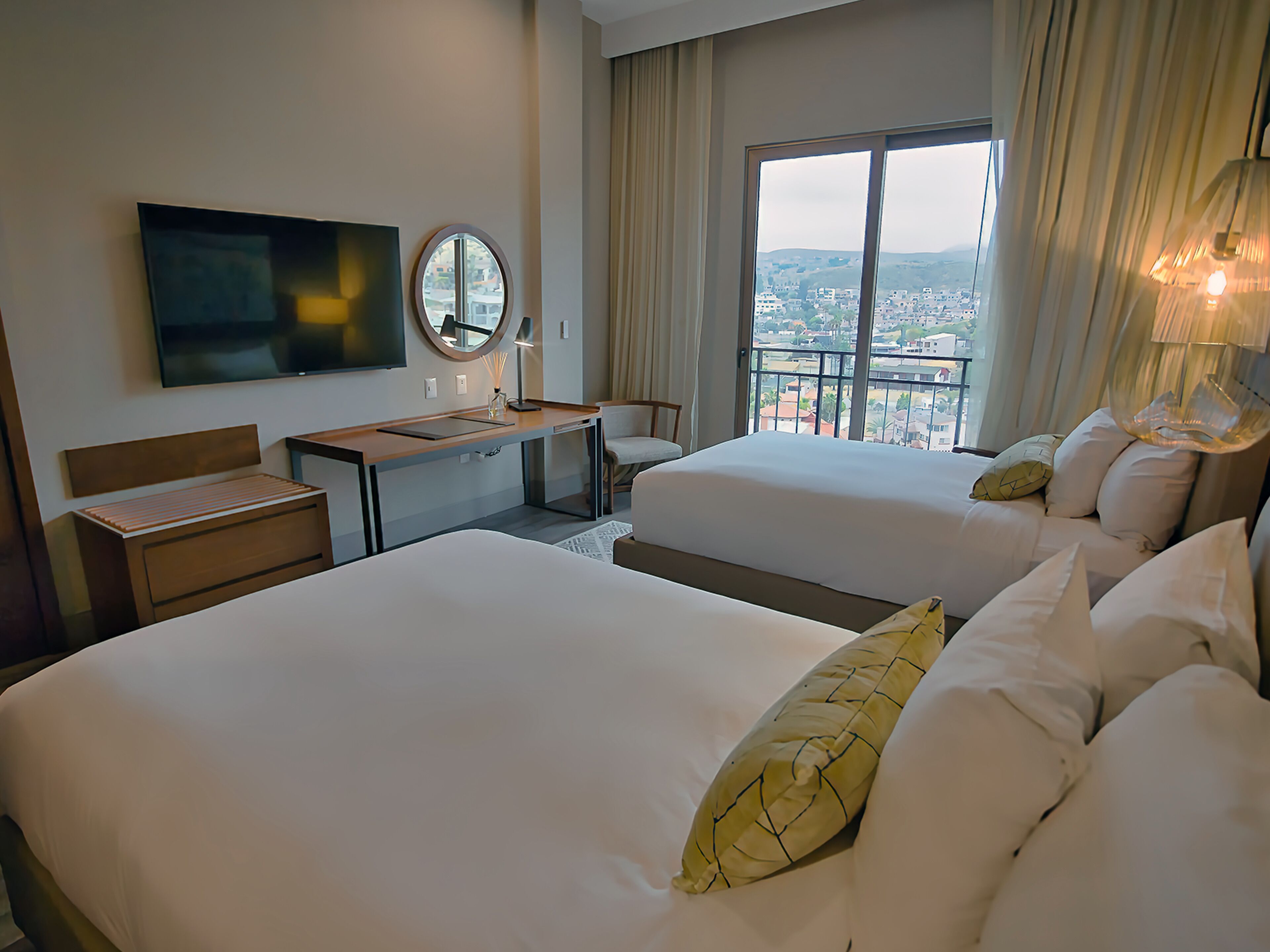 premium mountain 2 double beds | 1 bedroom, egyptian cotton sheets, premium bedding, in-room safe