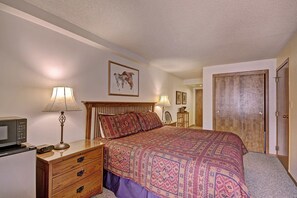 1 bedroom, laptop workspace, iron/ironing board, bed sheets