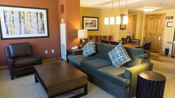 Condo, 2 Bedrooms | Living area | Flat-screen TV, fireplace