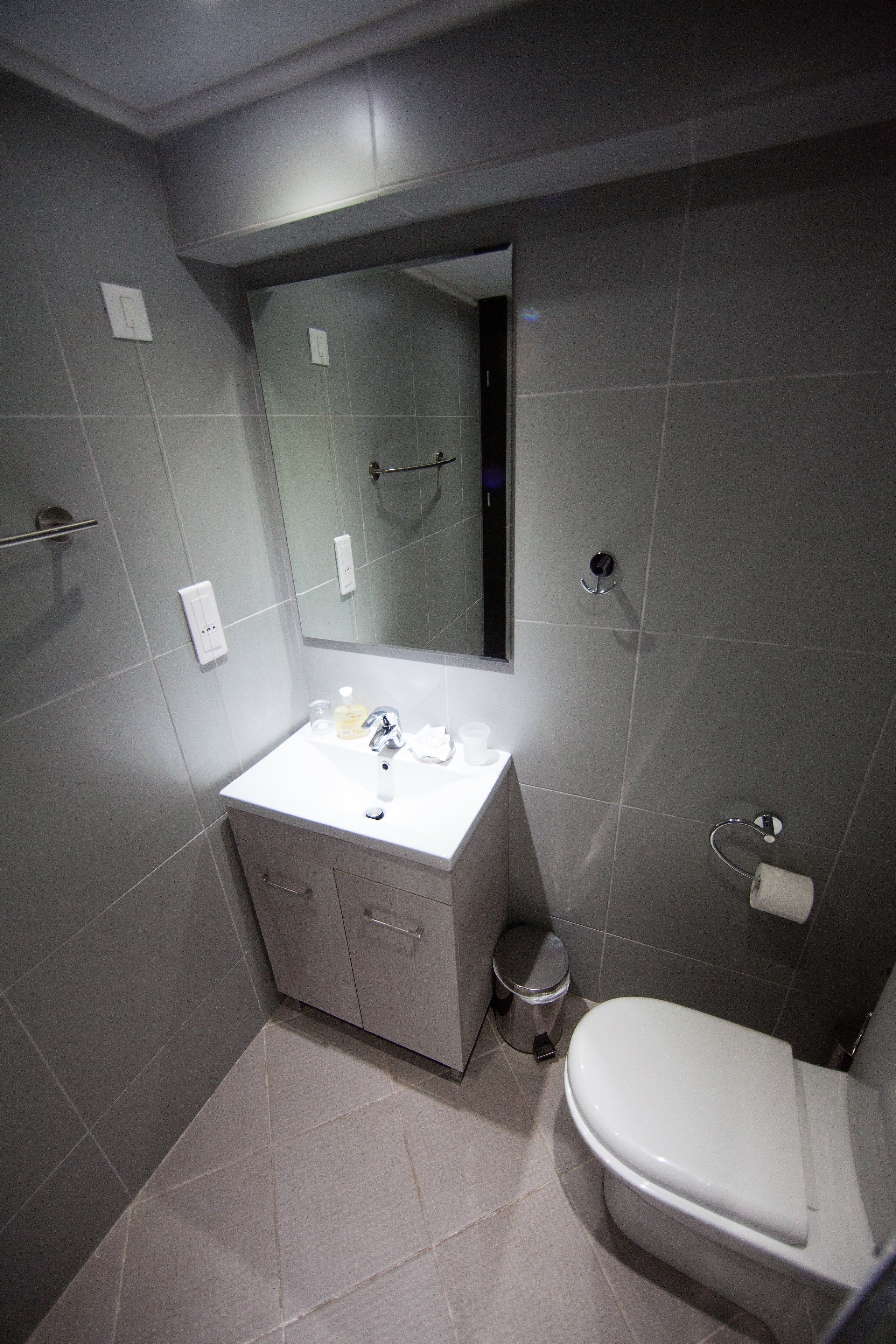 family room | bathroom | shower, free toiletries, hair dryer, towels