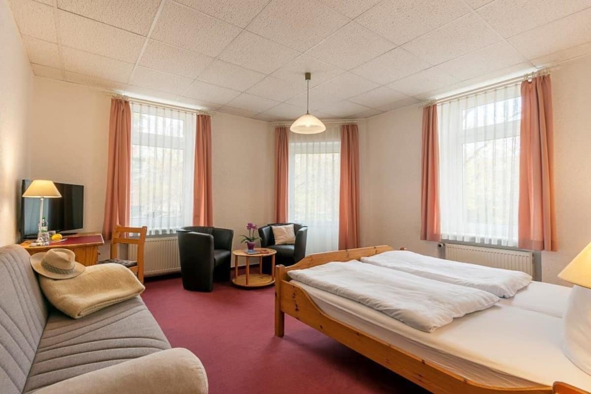 Desk, iron/ironing board (on request), free cots/infant beds, free WiFi