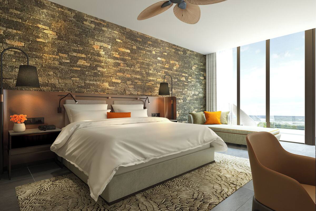 Family Corner Suite Partial Sea View | Ropa de cama de alta calidad y camas Tempur-Pedic
