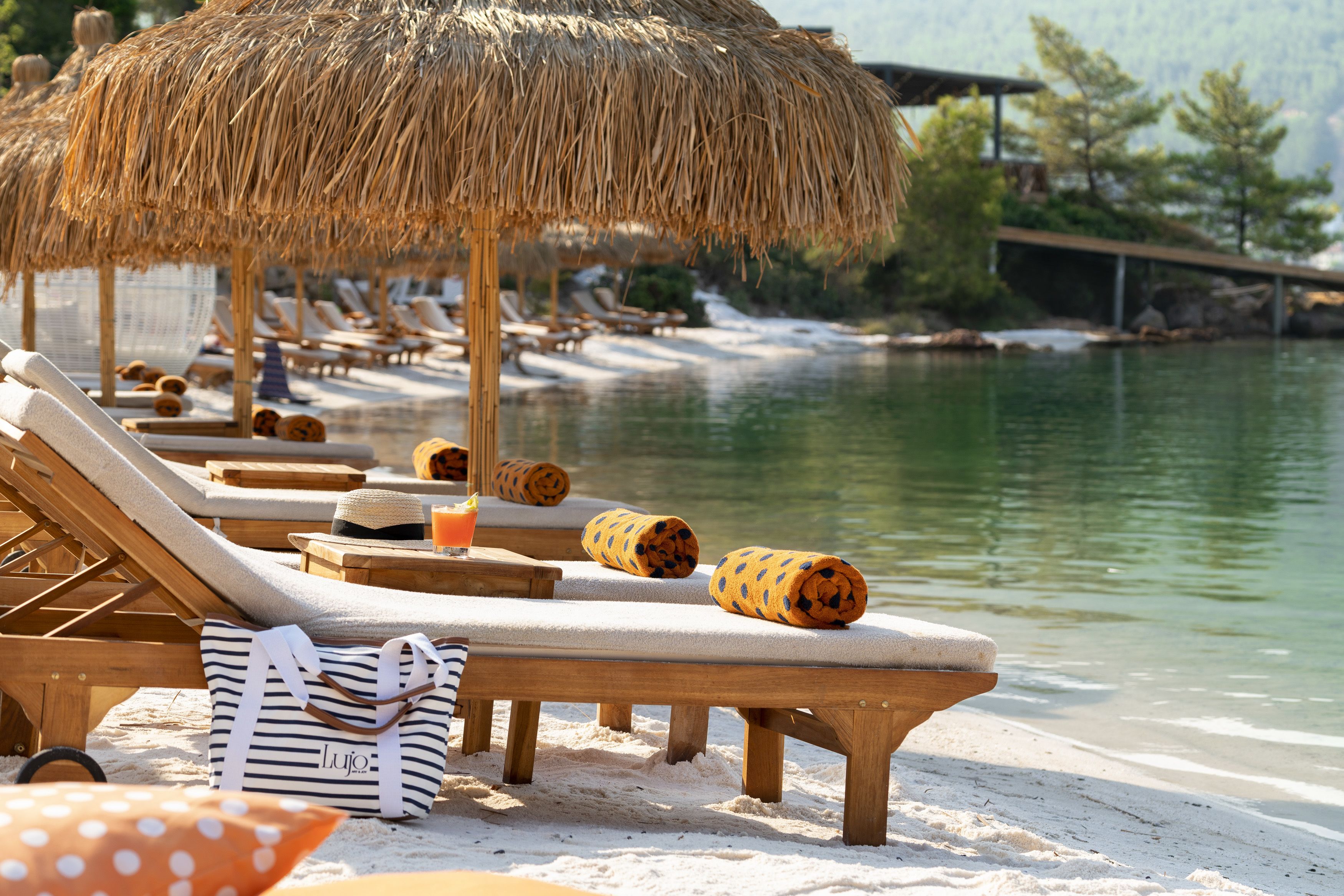 Private beach, white sand, beach cabanas, sun-loungers