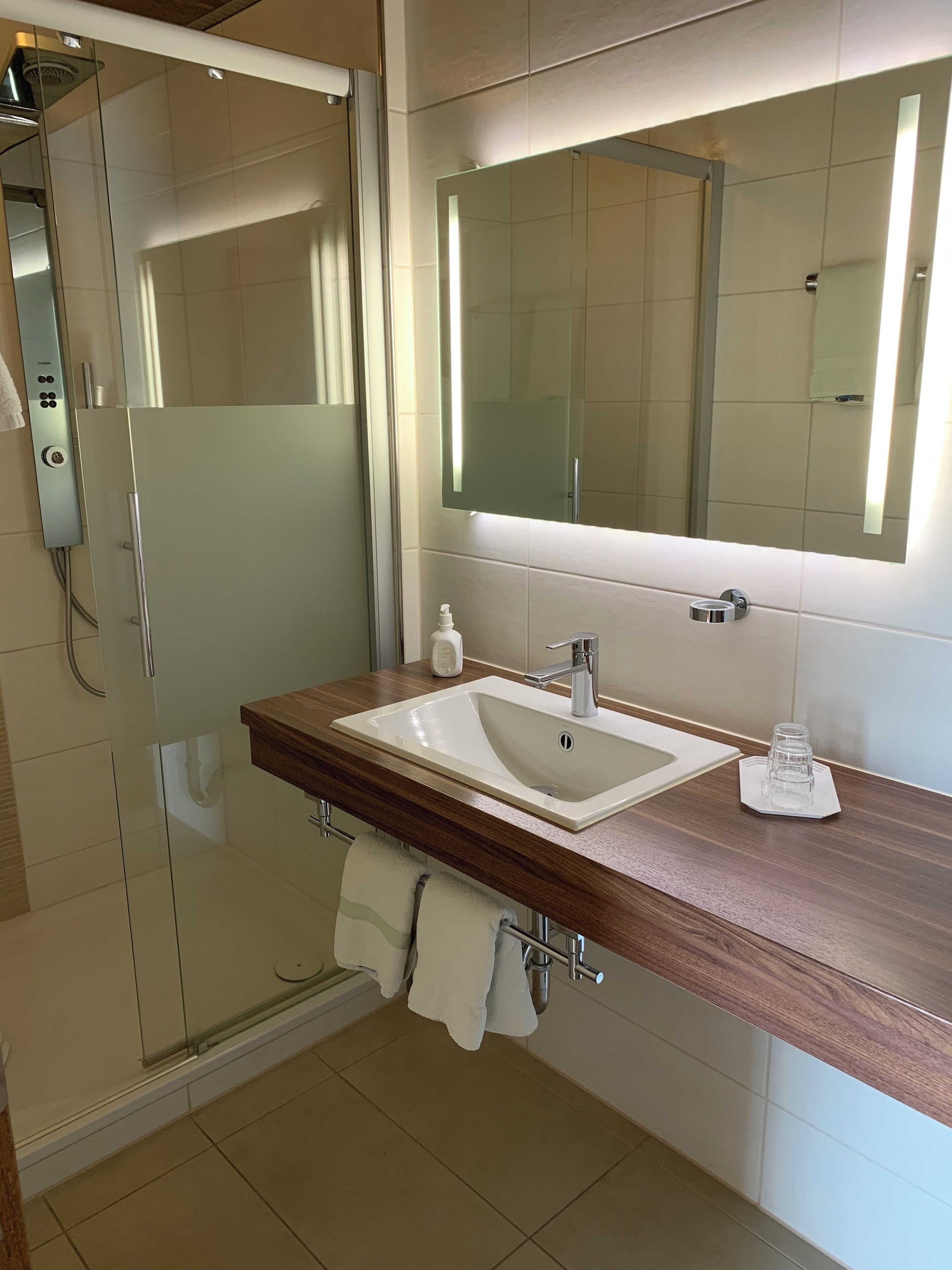 Free toiletries, hair dryer, towels